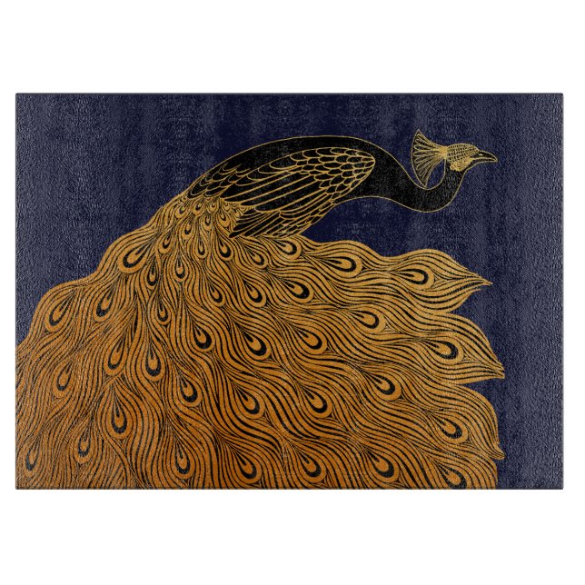 Art Nouveau Peacock Will Bradley Cutting Board (Front)