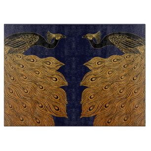Art Nouveau Peacock Will Bradley Cutting Board