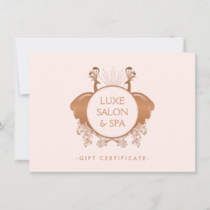 Art Nouveau Peacocks Logo Rose Carte cadeau or/ros