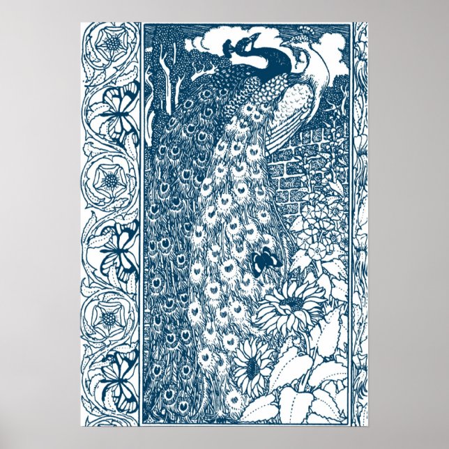 Art Nouveau Peacocks Poster (Front)