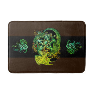 Art Nouveau Pentacle Dragon Bath Mat