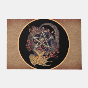 Art Nouveau Pentacle Dragon Doormat