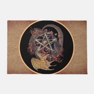 Art Nouveau Pentacle Dragon Doormat