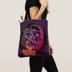 Art Nouveau Pentacle Dragon Tote Bag