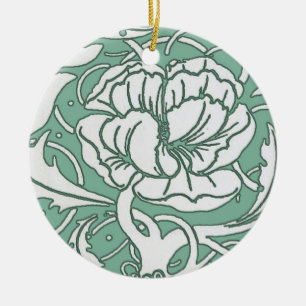 Art Nouveau Peony Ornament
