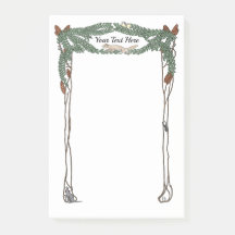 Art Nouveau Pine Cones Nature Themed Post-Its