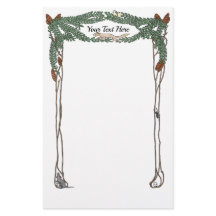 Art Nouveau Pine Cones Nature Themed Stationery