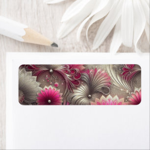 Art Nouveau Pink and Silver Fans