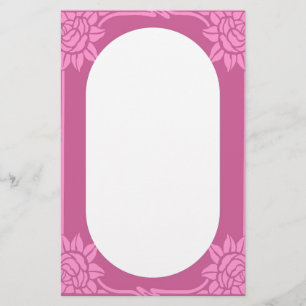 Art Nouveau Pink Roses Stationery