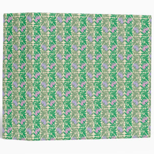 Art Nouveau pink water lilies damask Binder