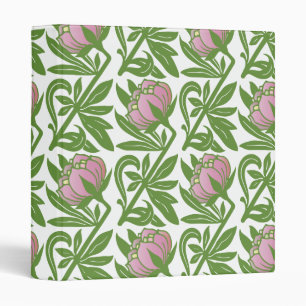 Art Nouveau pink water lilies wallpaper Binder