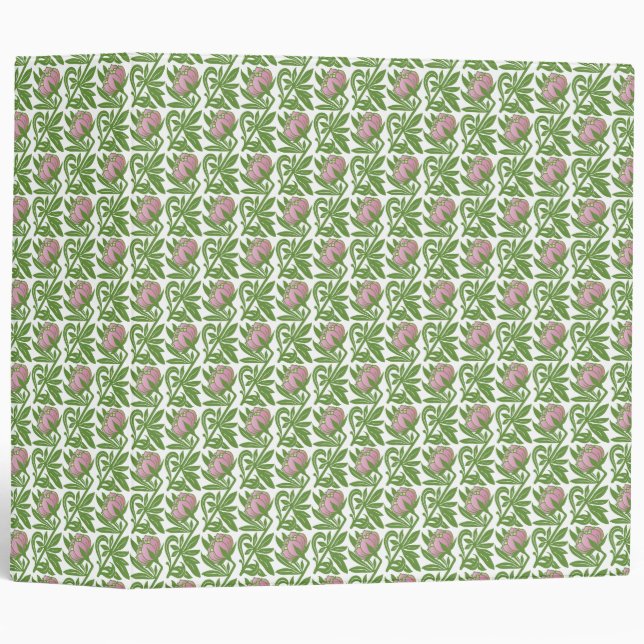 Art Nouveau pink water lilies wallpaper Binder (Front/Spine)