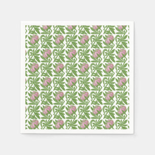 Art Nouveau pink water lilies wallpaper Napkin