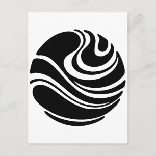 Art Nouveau Planet Swirl Motif Postcard