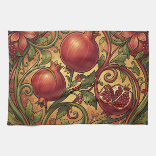 Art Nouveau Pomegranate Ornamental Pattern Kitchen Towel