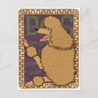 Art Nouveau Poodle Postcard