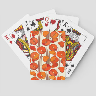Art Nouveau Poppies Playing Cards