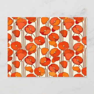 Art Nouveau Poppies Postcard