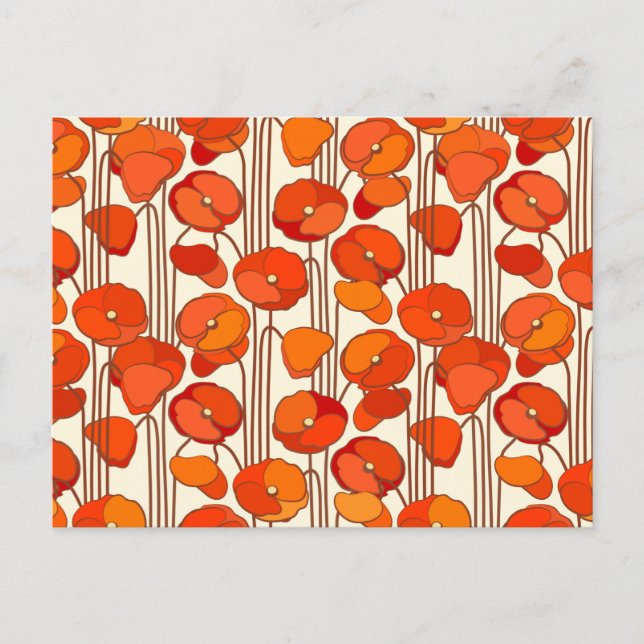 Art Nouveau Poppies Postcard (Front)