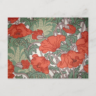 Art Nouveau Poppies Postcard