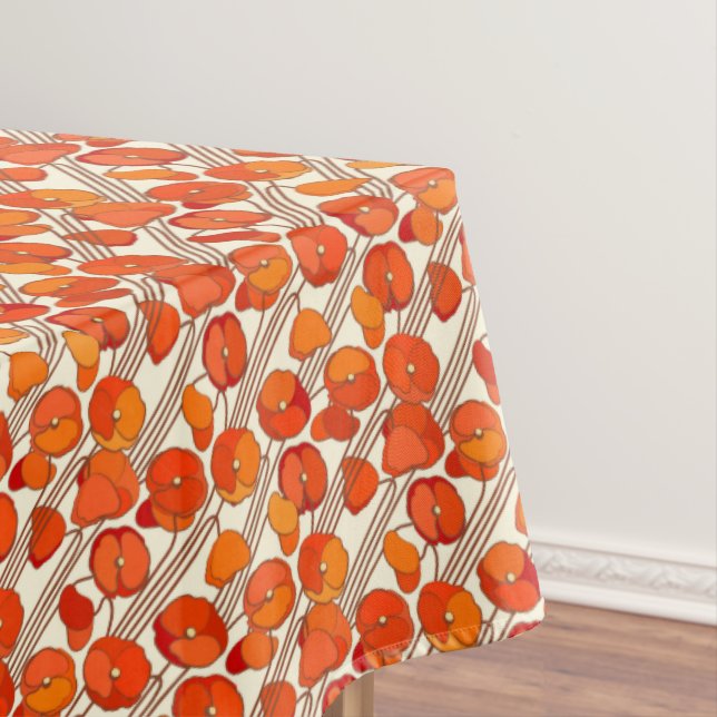 Art Nouveau Poppies Tablecloth (In Situ)