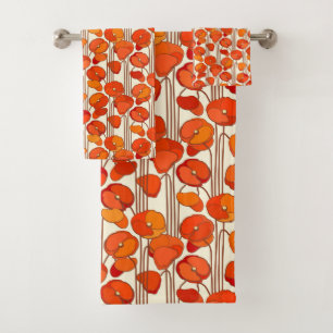 Art Nouveau Poppies Towel Set