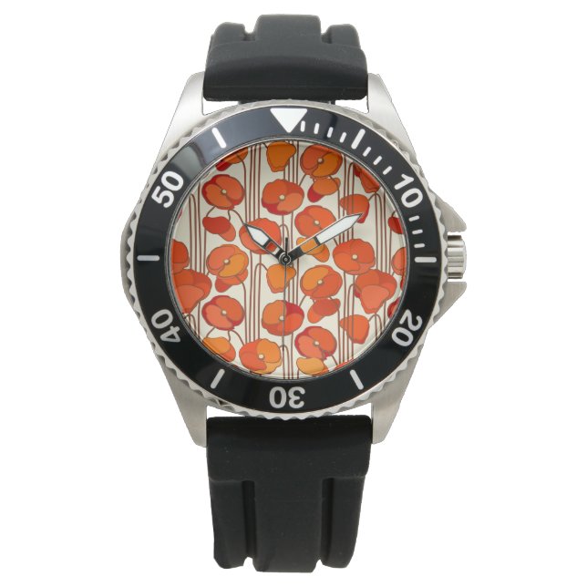 Art Nouveau Poppies Watch (Front)