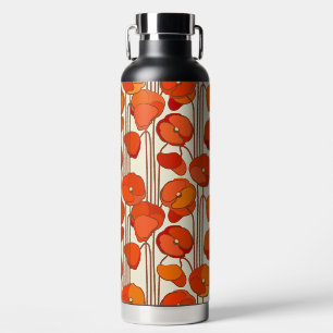 Art Nouveau Poppies Water Bottle