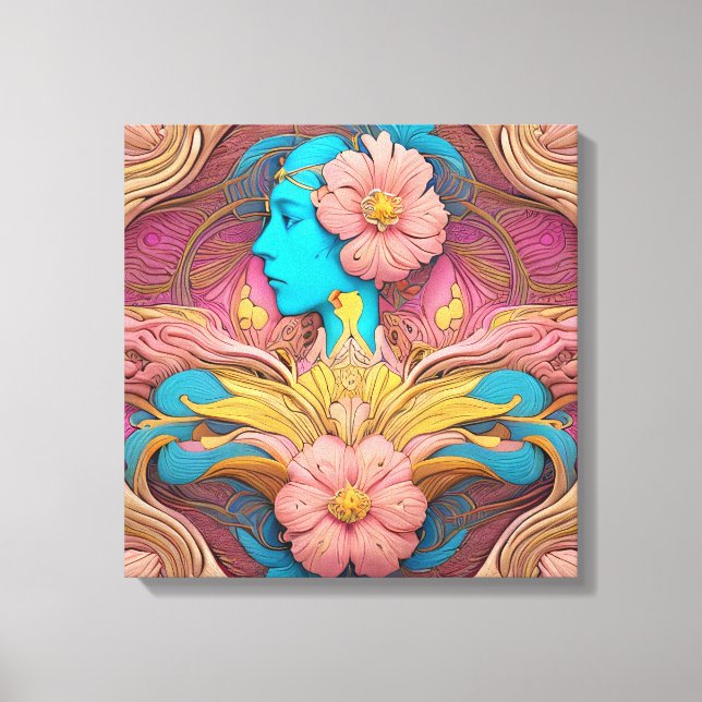 Art Nouveau Portrait Canvas Print (Front)