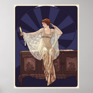 Art Nouveau Portrait of Lilian Gish Poster