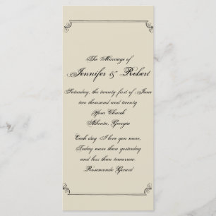 Art Nouveau Posh Wedding Programme
