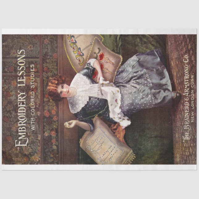 Art Nouveau Poster 26 Embrodery Sewing Decoupage Tissue Paper (Front)