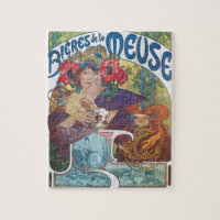 Art Nouveau poster by Alphonse Mucha Beer Girl
