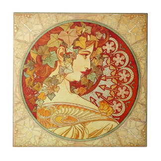 Art Nouveau Poster Design Ceramic Tile