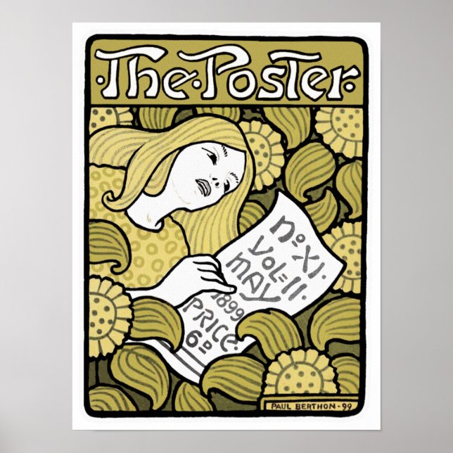 Art Nouveau Poster Print: "The Poster" by Berthon (Front)