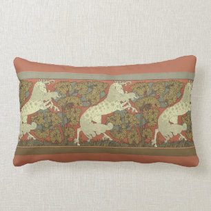Art Nouveau Prancing Horse Lumbar Pillow