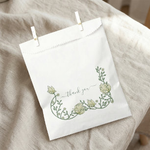 Art Nouveau pretty cream wedding thank you Favour Bag