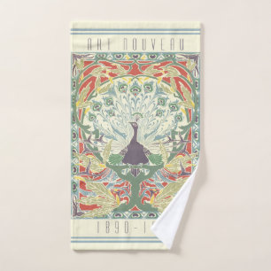 Art Nouveau Proud Peacock Hand Towel