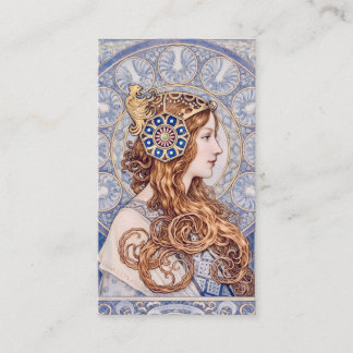 Art Nouveau Queen Portrait Business Card