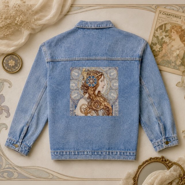Art Nouveau Queen Portrait Denim Jacket (Creator Uploaded)