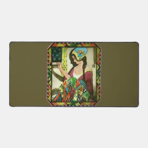 Art Nouveau Quilter – Vintage Sewing Woman Desk Mat