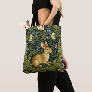 Art nouveau rabbit in the garden tote bag