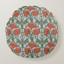 Art Nouveau Red Poppy Floral Print