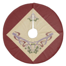 Art Nouveau Red Wine Christmas Tree Skirt by Janz