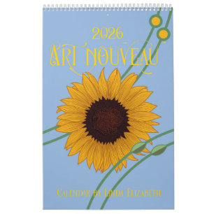Art Nouveau Retro Floral Botanical Calendar