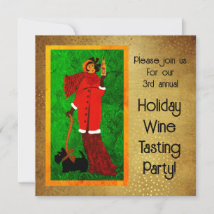 Art Nouveau Retro Holiday Angel  Invitation
