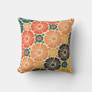Art Nouveau Retro Wallpaper Design. Throw Pillow