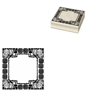 Art Nouveau Rose Border Rubber Stamp