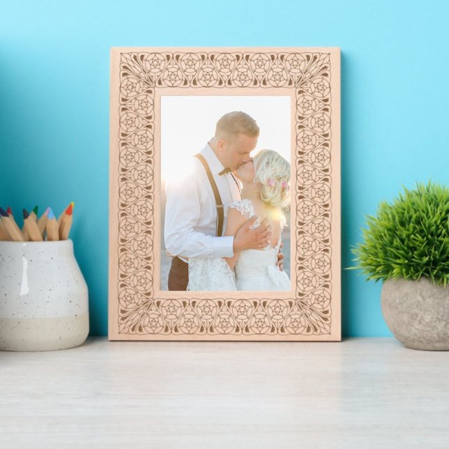 Art Nouveau Rose Flower & Foliage Pattern Etched Frames (Creator Uploaded)