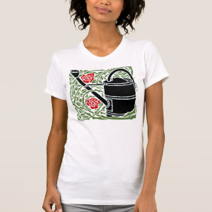 Art Nouveau Roses and Watering Can T-Shirt